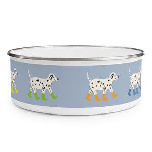 The wet stuff design Enamel Dog Bowl. Modern, Large Dog Bowls for Food and Water