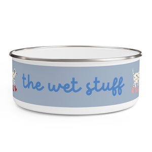 The wet stuff design Enamel Dog Bowl. Modern, Large Dog Bowls for Food and Water