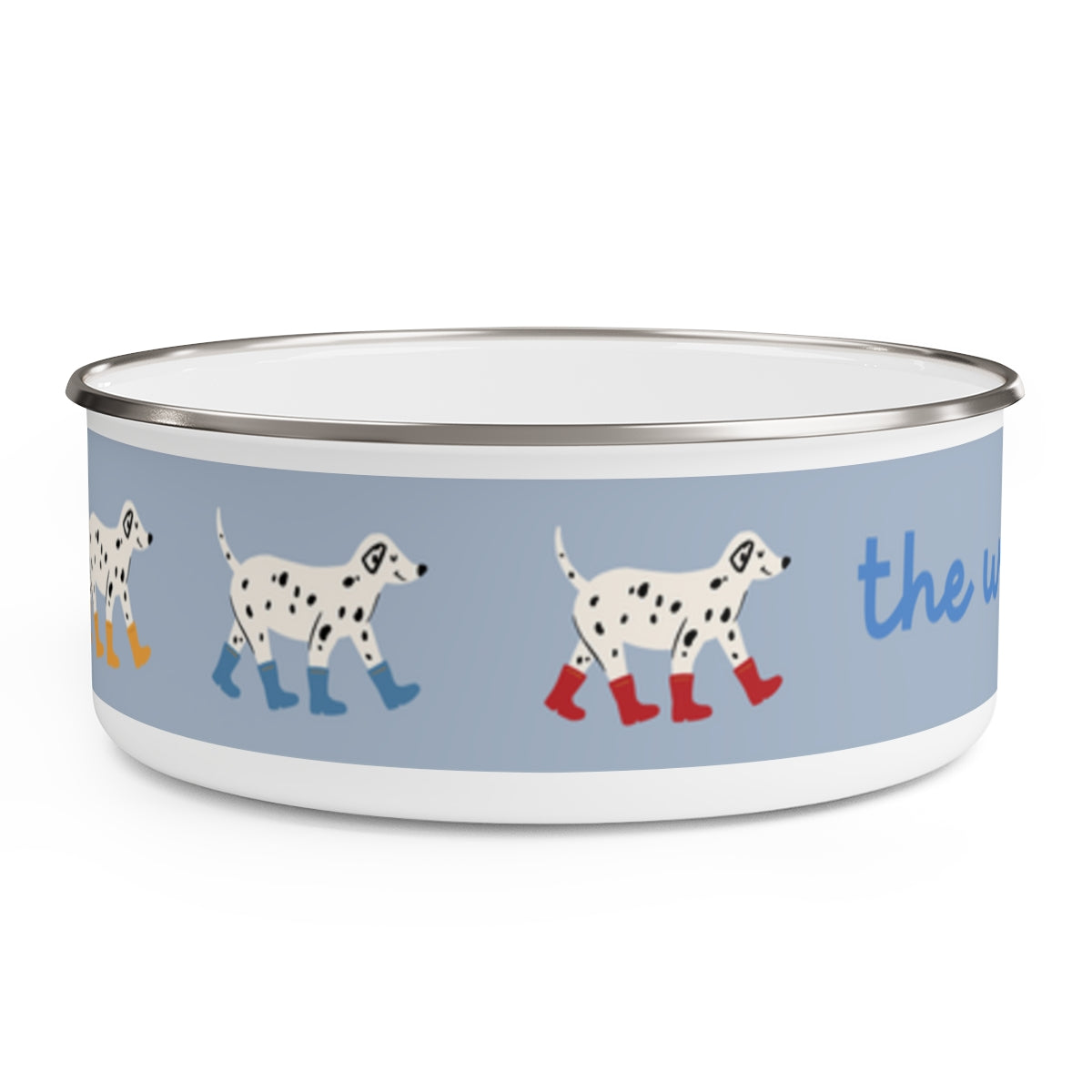 The wet stuff design Enamel Dog Bowl. Modern, Large Dog Bowls for Food and Water