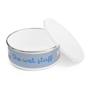 The wet stuff design Enamel Dog Bowl. Modern, Large Dog Bowls for Food and Water