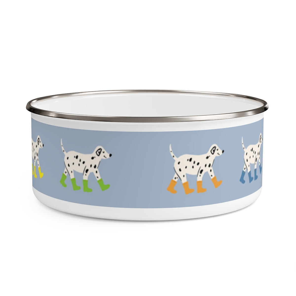 The wet stuff design Enamel Dog Bowl. Modern, Large Dog Bowls for Food and Water