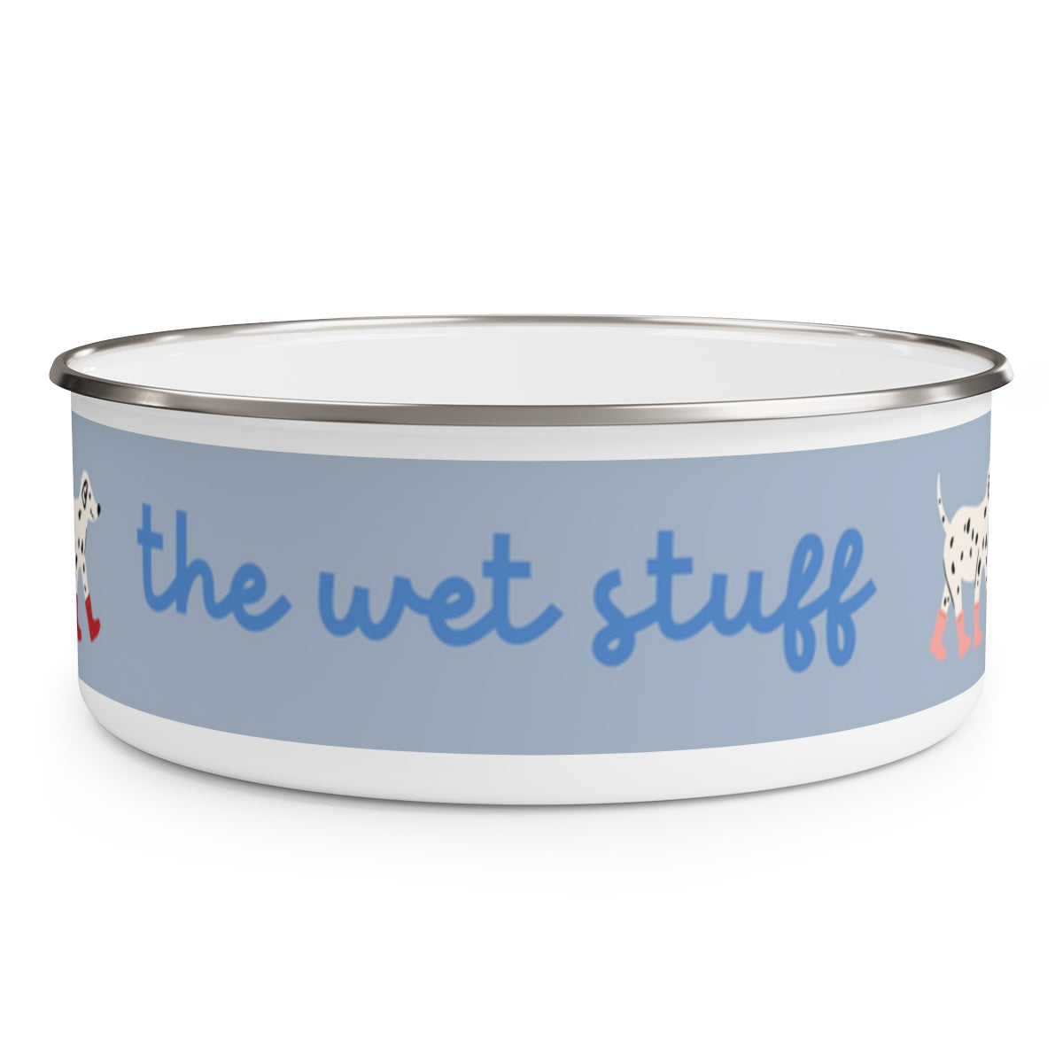 The wet stuff design Enamel Dog Bowl. Modern, Large Dog Bowls for Food and Water