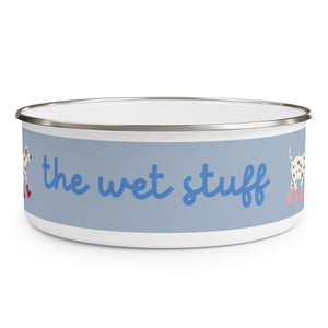 The wet stuff design Enamel Dog Bowl. Modern, Large Dog Bowls for Food and Water