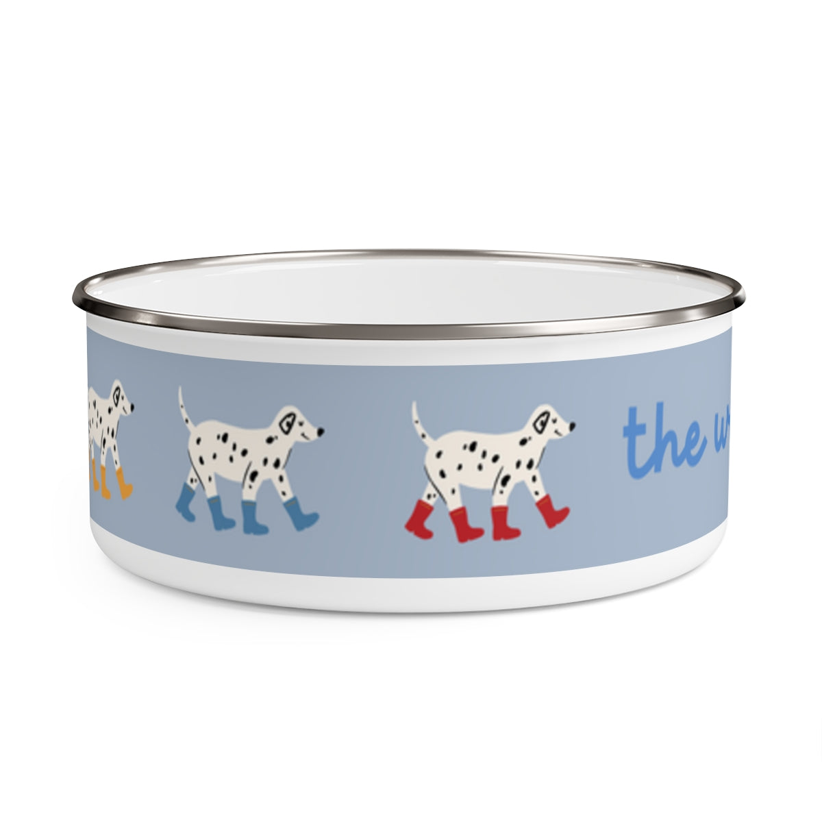 The wet stuff design Enamel Dog Bowl. Modern, Large Dog Bowls for Food and Water