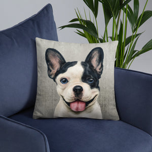 Painted French Bulldog Face Art Cushion