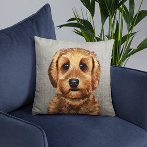 Painted Labradoodle Face Art Cushion