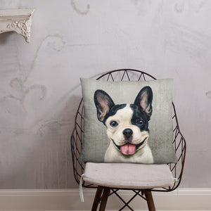 Painted French Bulldog Face Art Cushion
