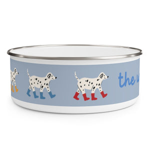 The wet stuff design Enamel Dog Bowl. Modern, Large Dog Bowls for Food and Water