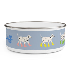 The wet stuff design Enamel Dog Bowl. Modern, Large Dog Bowls for Food and Water