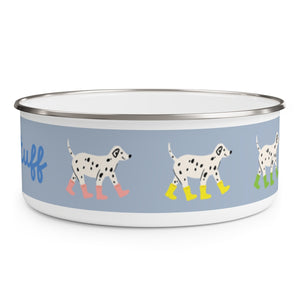 The wet stuff design Enamel Dog Bowl. Modern, Large Dog Bowls for Food and Water