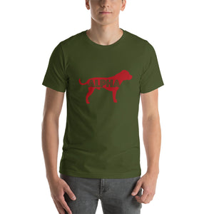 American Bulldog Alpha in red - Unisex T-Shirt