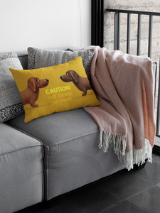 Caution! Hot Dawgs sit here! design Premium Pillow