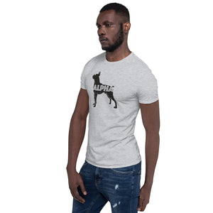 Alpha text Boxer Dog Design t-shirt in black