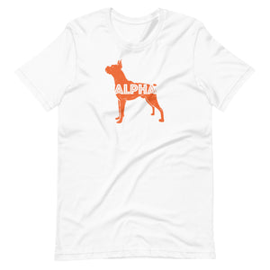 Alpha text Boxer Dog Design t-shirt in orange