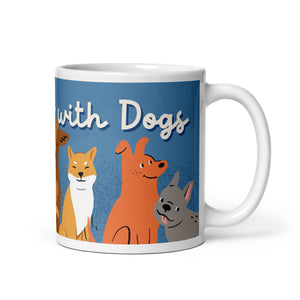 Life is Better with Dogs design White glossy mug, dog lovers gift