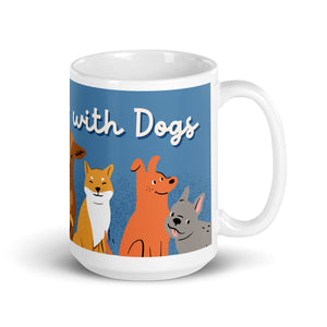 Life is Better with Dogs design White glossy mug, dog lovers gift